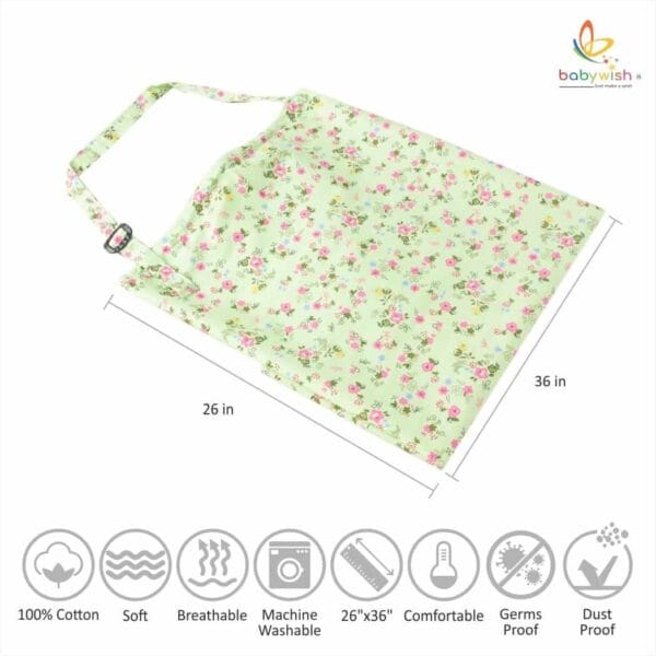 Nursing covers for Mother Breathable feeding cover for Breastfeeding 360° Coverage Protection Cover - Pista Flower Paradise - Image 3
