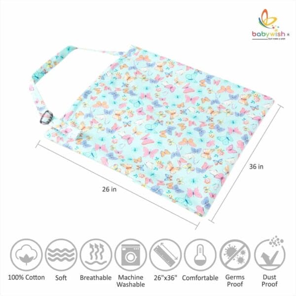 Nursing covers for Mother Breathable feeding cover for Breastfeeding 360° Coverage Protection Cover - Mint Butterfly Garden - Image 3