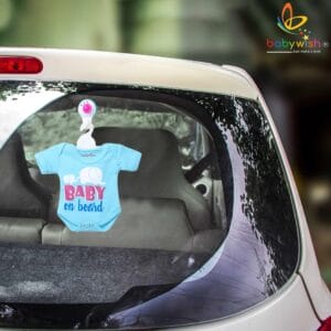 Baby on Board Car Decals Cloth Safety Sign Board with Hanger & Vacuum suction cup