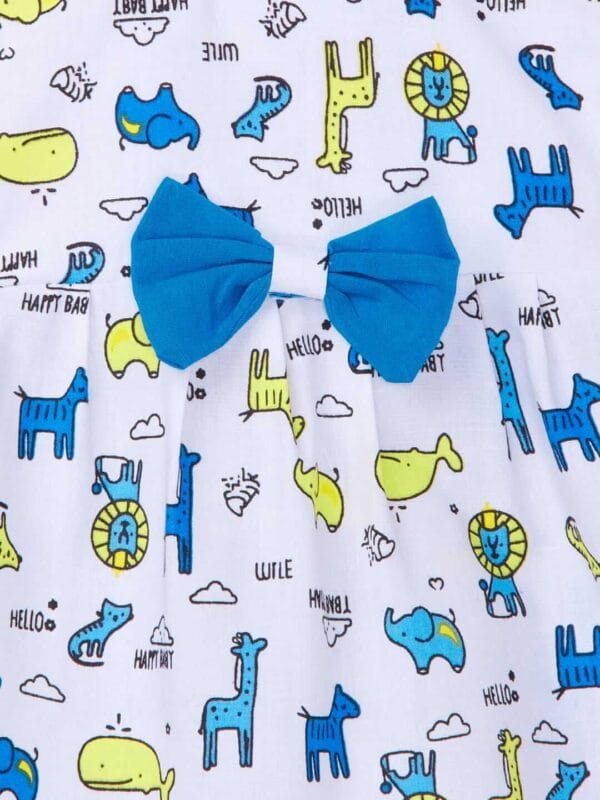 Babywish Baby Girl Cotton Frock Newborn Girl Knee Length Sleeveless Dress  Theme Printed - Image 4