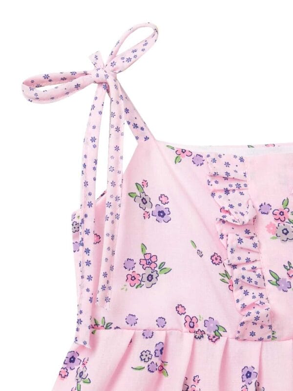 Babywish Baby Girl Cotton Frock Newborn Girl Knee Length Sleeveless Dress Floral Theme Printed - Image 6