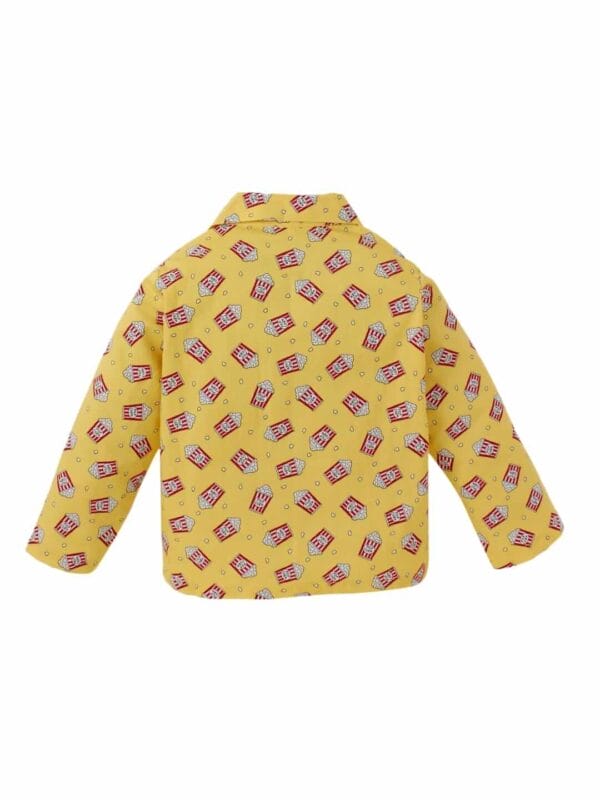 Kids Sleepsuit for Baby Boy’s and Girl’s Topwear and Pajamas Set Long Sleeve Sleepwear Baby Clothing Sets - Yellow Popcorn Print - Image 3