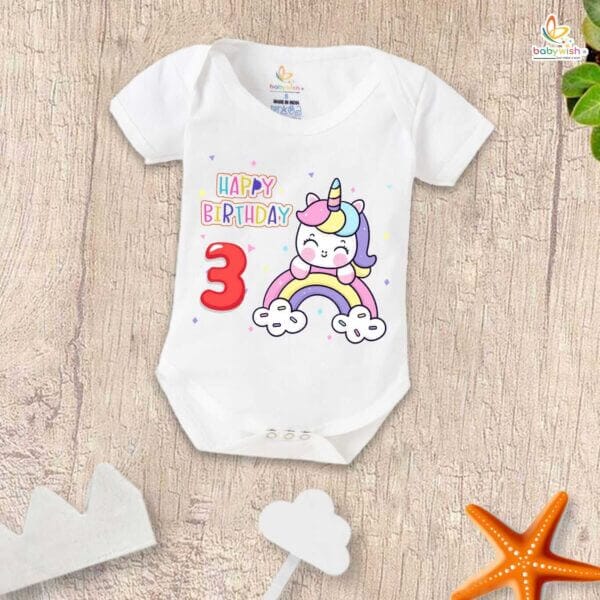 Three month unisex baby romper half sleeve round neck onesie - Image 2