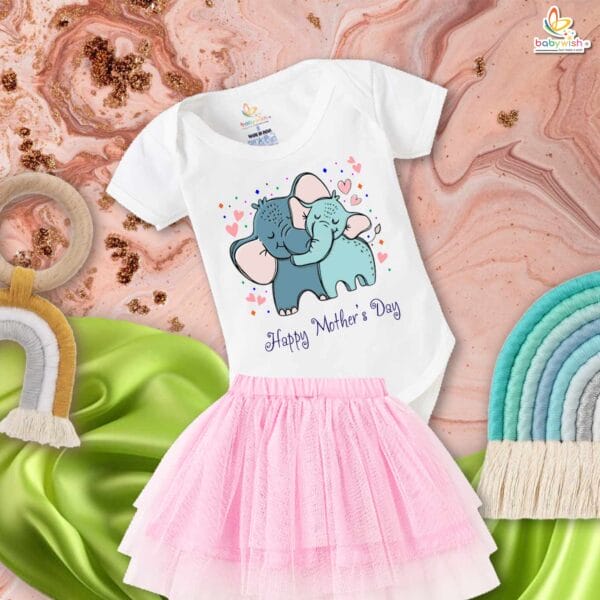 newborn girls tutu skirt romper Mother's Day print onesies bodysuits for baby 0 to 12 months - Image 4