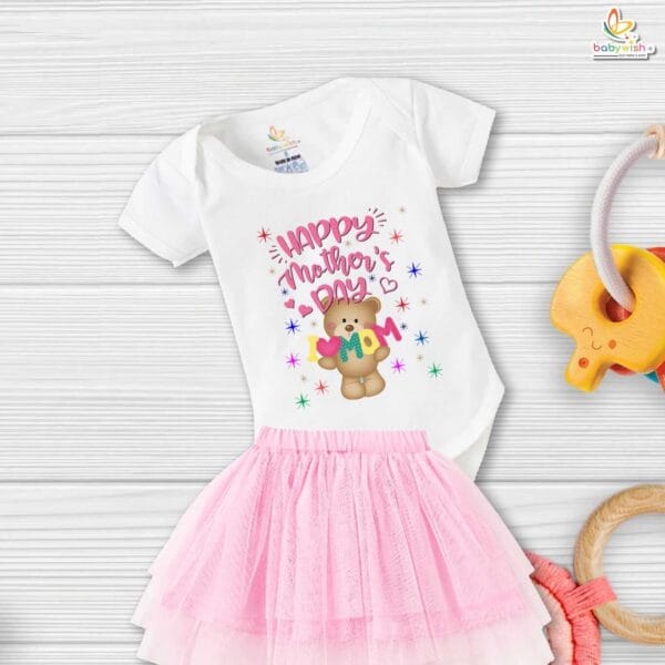 newborn girls tutu skirt romper Mother's Day print onesies bodysuits for baby 0 to 12 months - Image 4