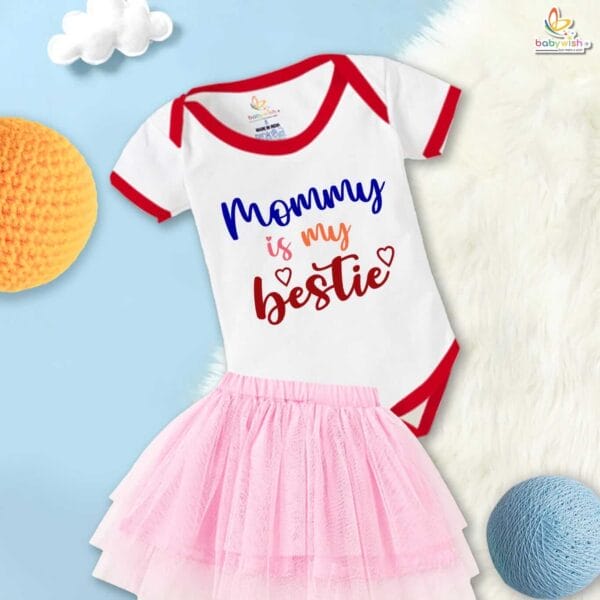 newborn girls tutu skirt romper Mother's Day print onesies bodysuits for baby 0 to 12 months - Image 2