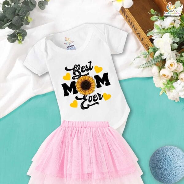 newborn girls tutu skirt romper Mother's Day print onesies bodysuits for baby 0 to 12 months - Image 4