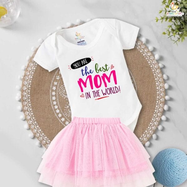 newborn girls tutu skirt romper Mother's Day print onesies bodysuits for baby 0 to 12 months - Image 4