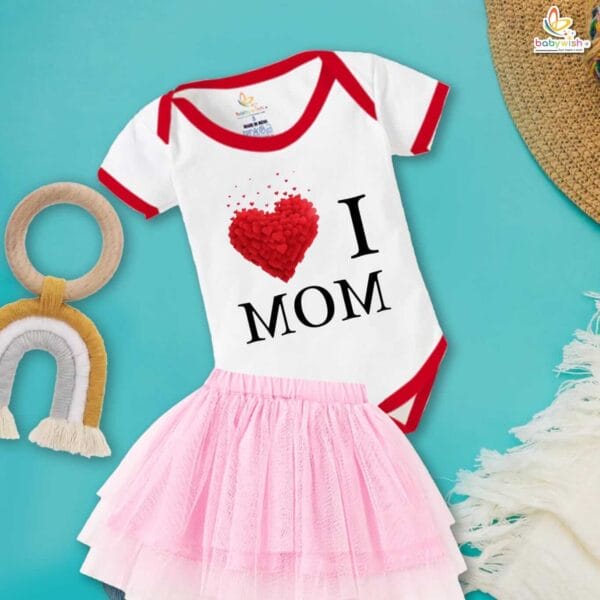 newborn girls tutu skirt romper Mother's Day print onesies bodysuits for baby 0 to 12 months - Image 2