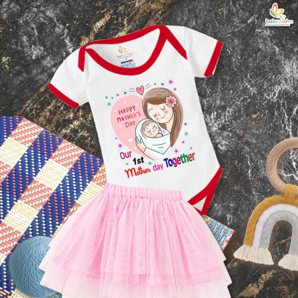 newborn girls tutu skirt romper Mother's Day print onesies bodysuits for baby 0 to 12 months - Image 2