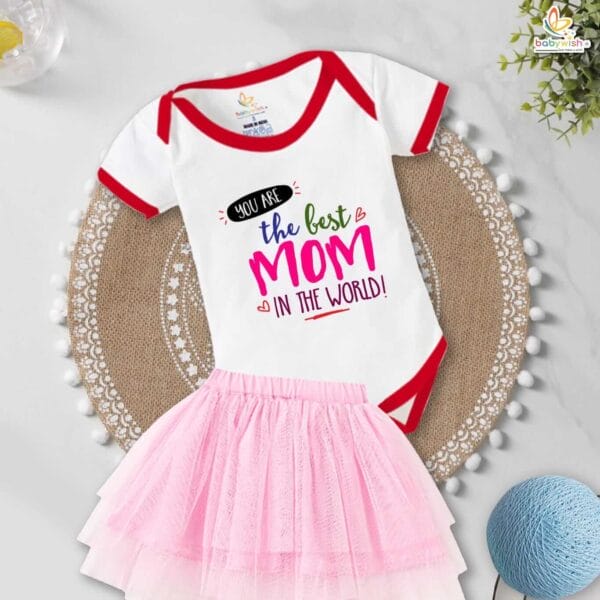 newborn girls tutu skirt romper Mother's Day print onesies bodysuits for baby 0 to 12 months - Image 2