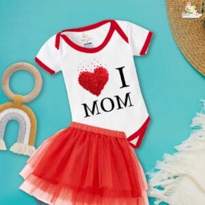 newborn girls tutu skirt romper Mother's Day print onesies bodysuits for baby 0 to 12 months