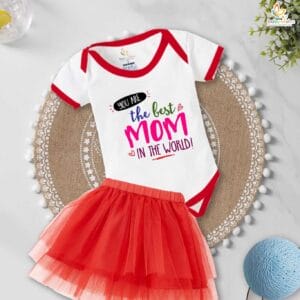 newborn girls tutu skirt romper Mother's Day print onesies bodysuits for baby 0 to 12 months