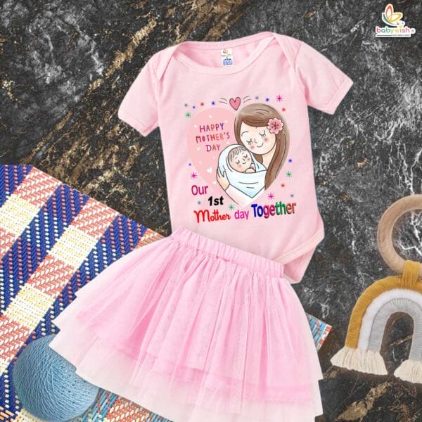 newborn girls tutu skirt romper Mother's Day print onesies bodysuits for baby 0 to 12 months - Image 5