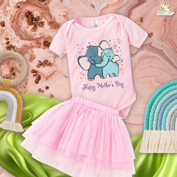 newborn girls tutu skirt romper Mother's Day print onesies bodysuits for baby 0 to 12 months - Image 5
