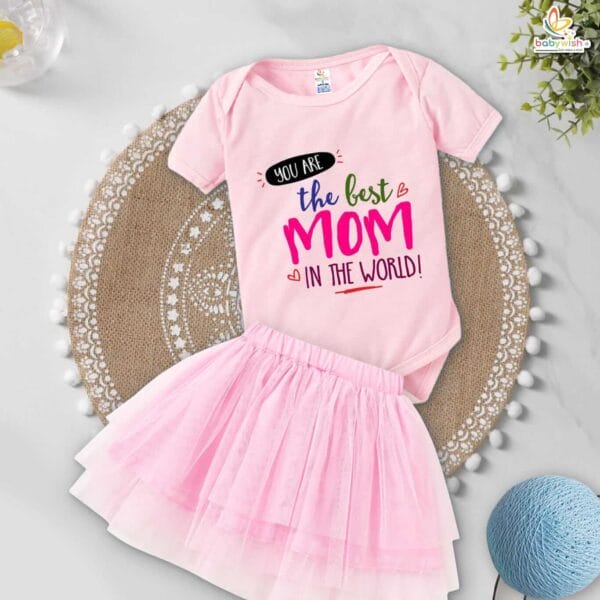 newborn girls tutu skirt romper Mother's Day print onesies bodysuits for baby 0 to 12 months - Image 5