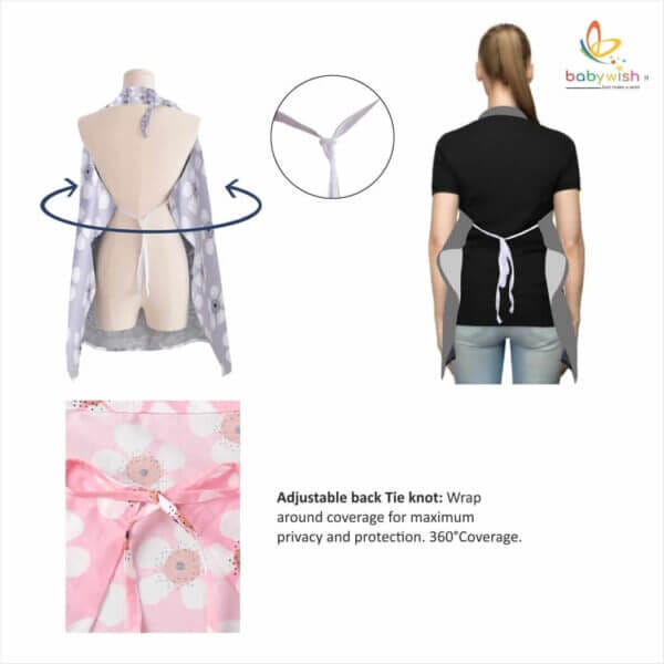 Nursing covers for Mother Breathable feeding cover for Breastfeeding 360° Coverage Protection Cover - Pink Shiny Sunflower - Image 6