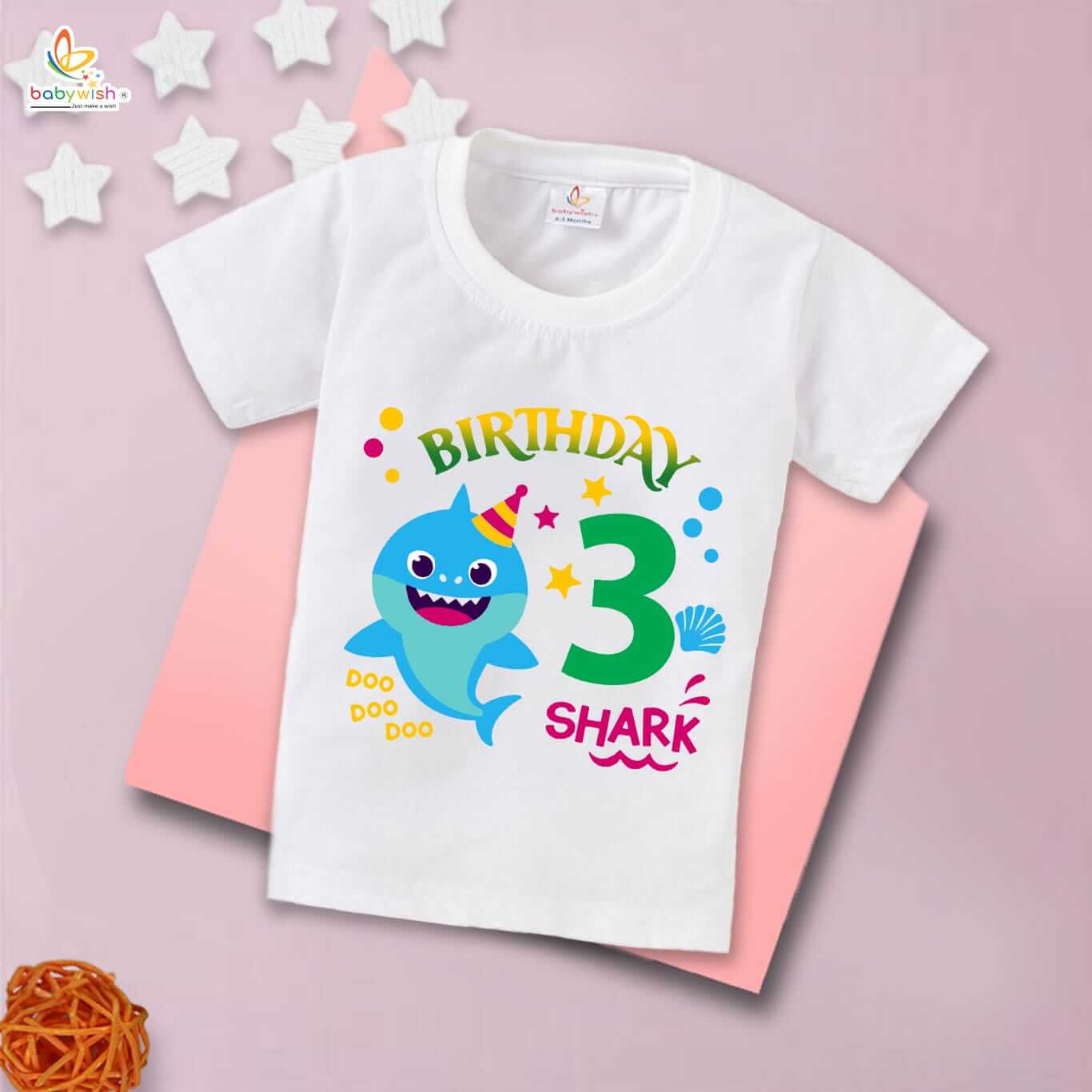 Three Year Birthday Unisex T-Shirt Half Sleeve Round Neck Topwear tee for kids