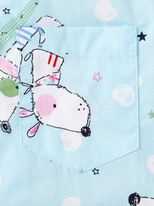 Kids Sleepsuit for Baby Boy’s and Girl’s Topwear and Pajamas Set Long Sleeve Sleepwear Baby Clothing Sets - Blue Cow Theme - Image 4