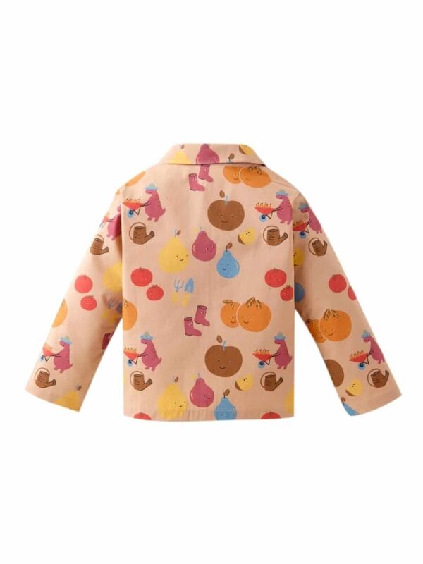 Kids Sleepsuit for Baby Boy’s and Girl’s Topwear and Pajamas Set Long Sleeve Sleepwear Baby Clothing Sets - Peach Papaya Print - Image 3