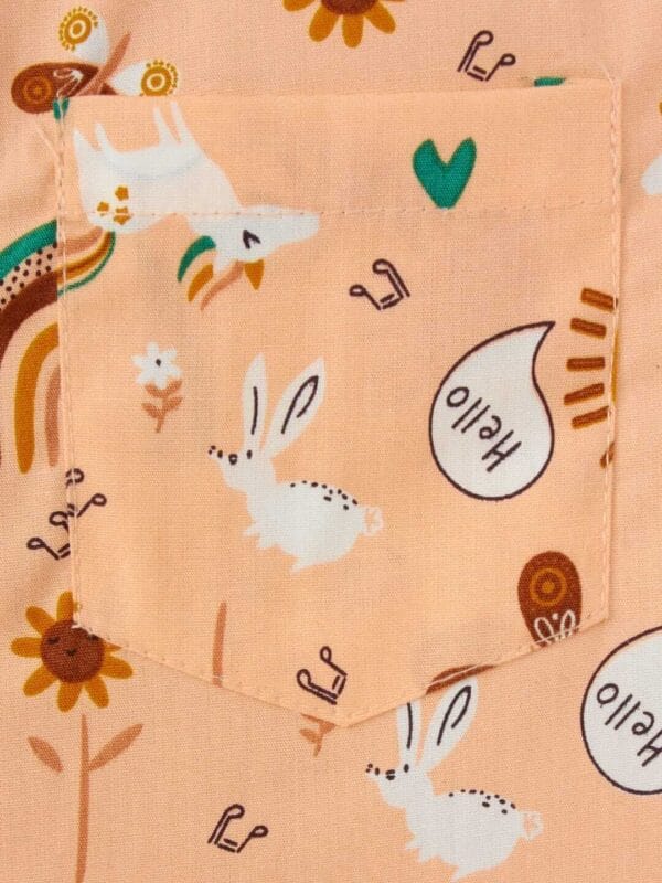 Kids Sleepsuit for Baby Boy’s and Girl’s Topwear and Pajamas Set Long Sleeve Sleepwear Baby Clothing Sets - Peach Apollo Print - Image 4