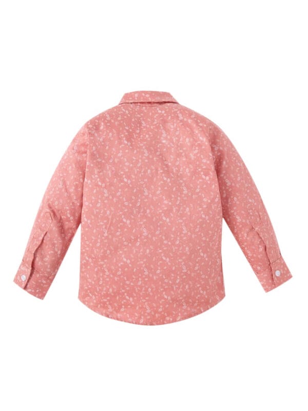 Toddler Boys Full Sleeve Shirt – Pink Leaf Print Casual Shirt for Kids and Baby Boys – Soft Comfortable Everyday Outfit – Babywish - Image 4