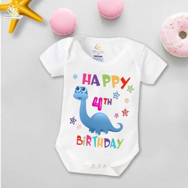 Four month unisex baby romper half sleeve round neck onesie - Image 2