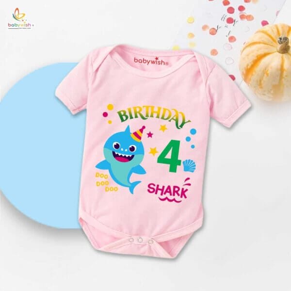 Four month unisex baby romper half sleeve round neck onesie - Image 3
