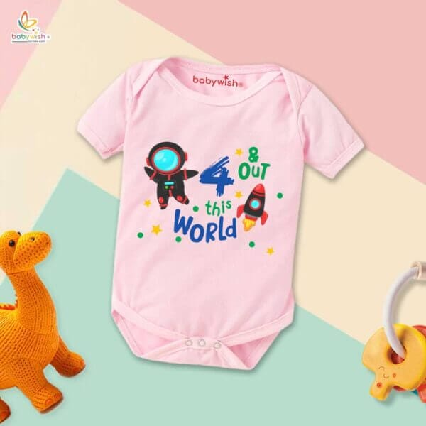 Four month unisex baby romper half sleeve round neck onesie - Image 3