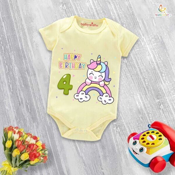 Four month unisex baby romper half sleeve round neck onesie - Image 5