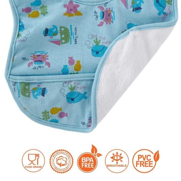 Bibs for Baby, 3-Layers Waterproof Baby Bib Food Catcher with Pocket Bibs - Image 8