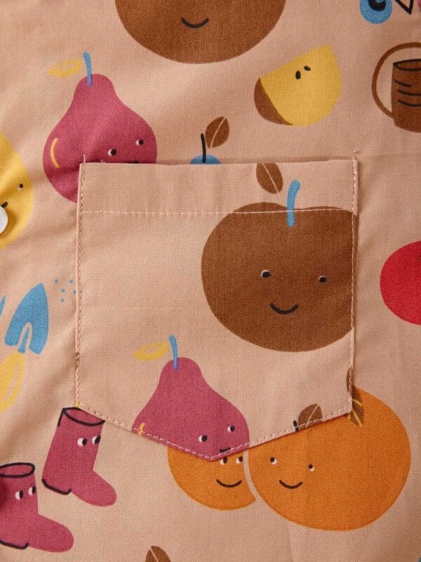 Kids Sleepsuit for Baby Boy’s and Girl’s Topwear and Pajamas Set Long Sleeve Sleepwear Baby Clothing Sets - Peach Papaya Print - Image 4