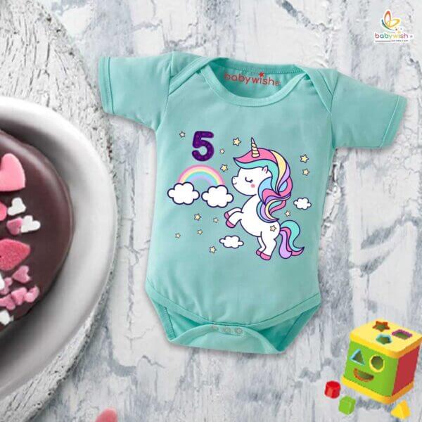 Five month unisex baby romper half sleeve round neck onesie - Image 2