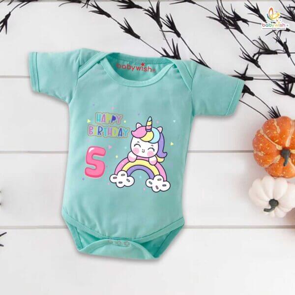 Five month unisex baby romper half sleeve round neck onesie - Image 2