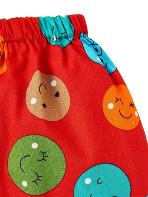 Kids Sleepsuit for Baby Boy’s and Girl’s Topwear and Pajamas Set Long Sleeve Sleepwear Baby Clothing Sets - Red Color Smiley - Image 6
