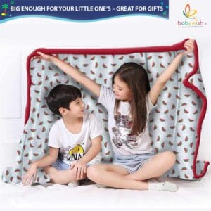 GOTS Certified Organic Muslin Baby Dohar Blanket for Newborn Soft Crib All Seasons Quilt for Microfiber Giftset - Red Watermelon Wonder