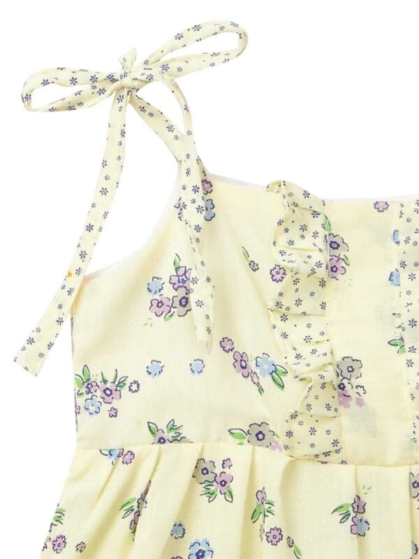 Babywish Baby Girl Cotton Frock Newborn Girl Knee Length Sleeveless Dress Floral Theme Printed - Image 9