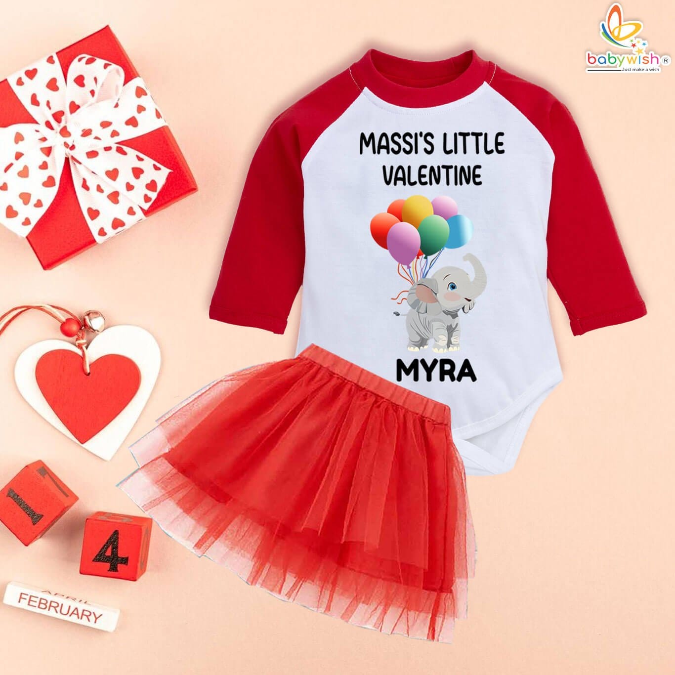 Personalized baby romper skirt set