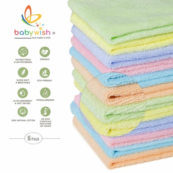Baby Washcloths for Newborn face hand towels Combo Pack - Multicolor - Image 2