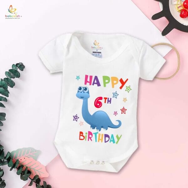 Six month unisex baby romper half sleeve round neck onesie - Image 2
