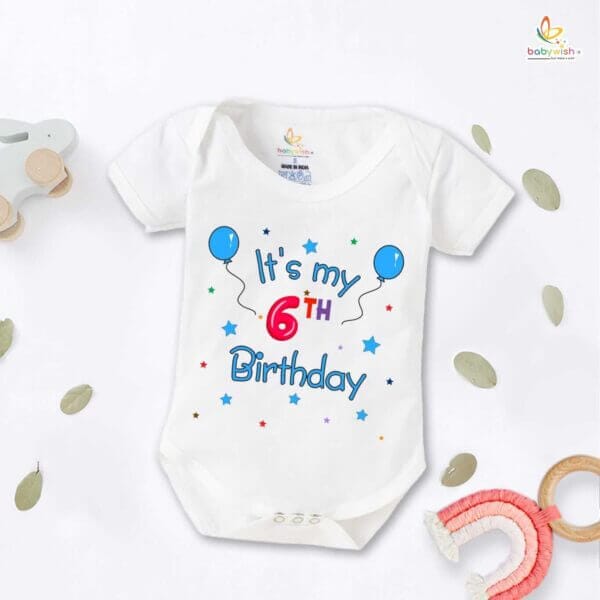 Six month unisex baby romper half sleeve round neck onesie - Image 2