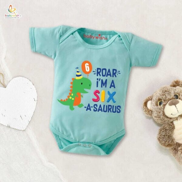 Six month unisex baby romper half sleeve round neck onesie - Image 3