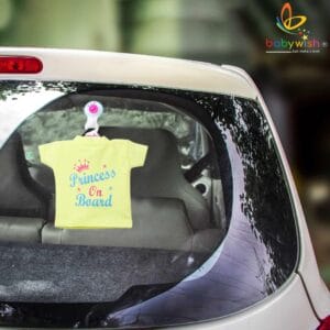 Baby on Board Car Decals Cloth Safety Sign Board with Hanger & Vacuum suction cup
