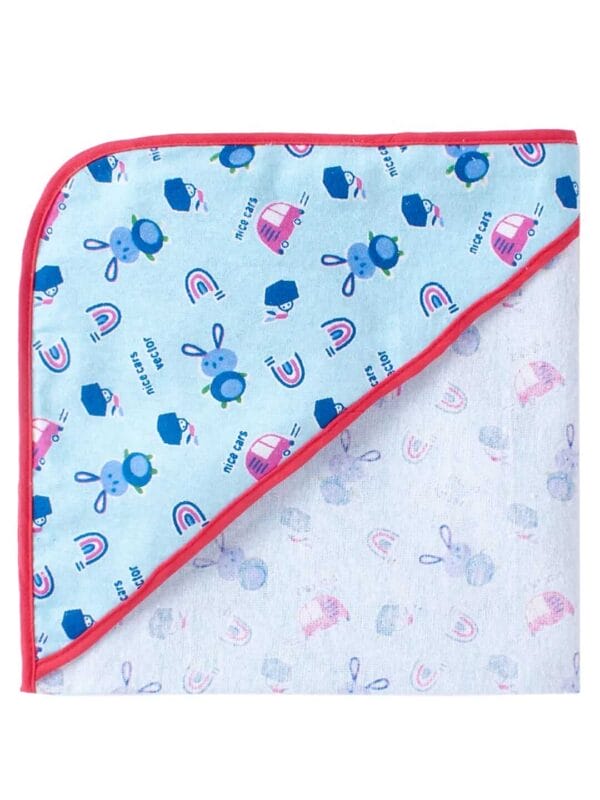 Baby Flannel hooded towels for new born Nice Car Vector Printed Bath Towel for Boys and Girls Infants kids towel - Image 3
