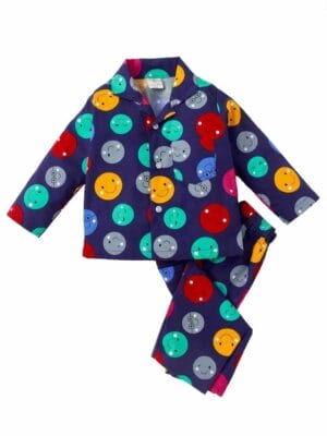 Kids Sleepsuit for Baby Boy’s and Girl’s Topwear and Pajamas Set Long Sleeve Sleepwear Baby Clothing Sets - Purple Color Smiley