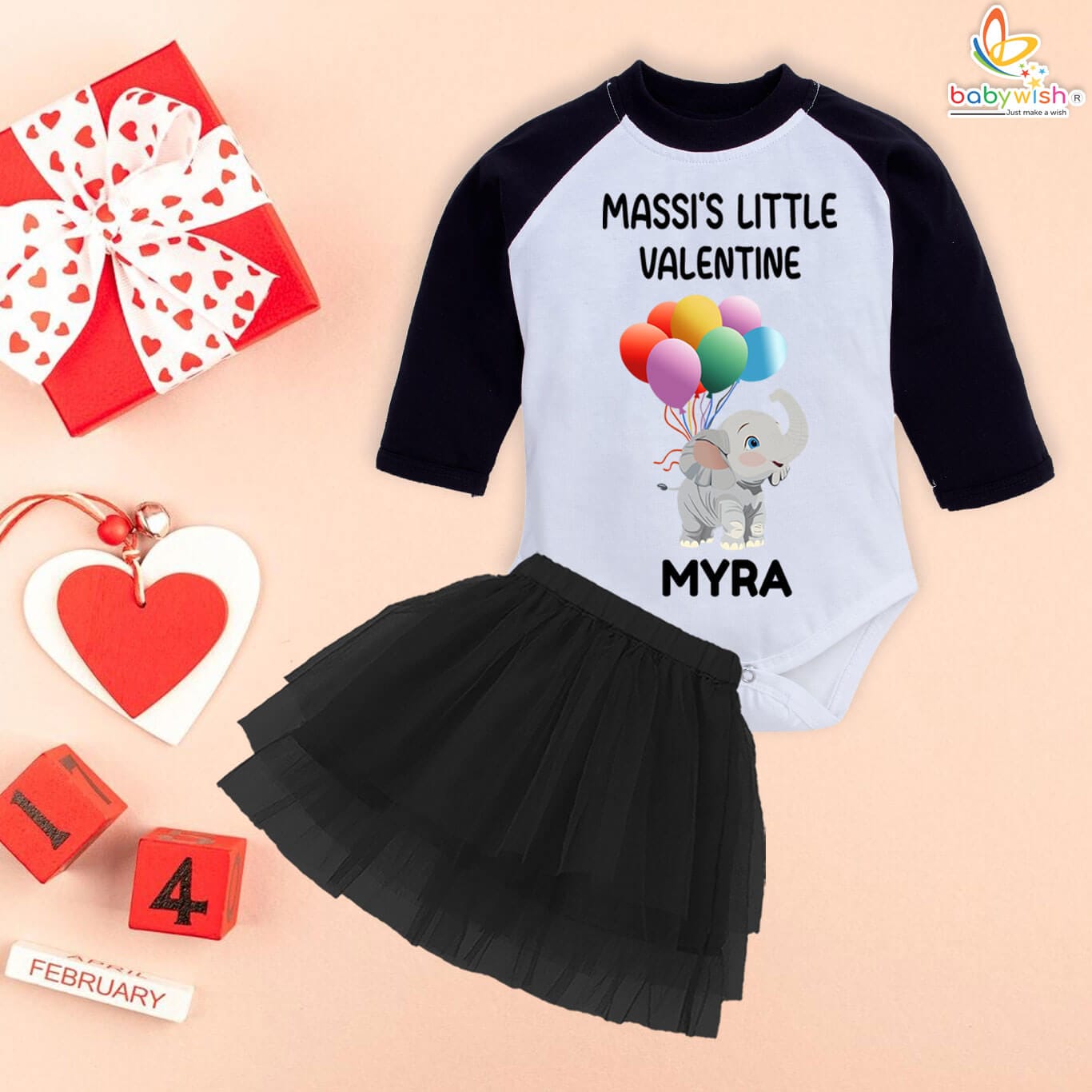 Valentine baby romper tutu skirt