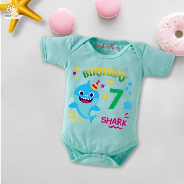 Seven month unisex baby romper half sleeve round neck onesie - Image 2
