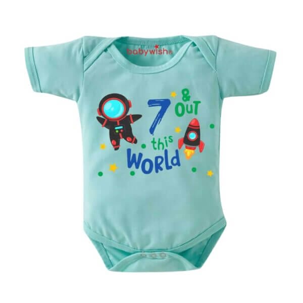 Seven month unisex baby romper half sleeve round neck onesie - Image 4