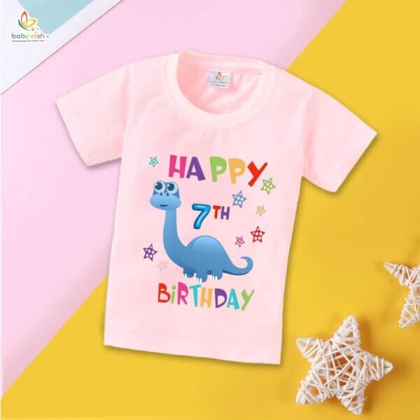 Seven Year Birthday Unisex T-Shirt Half Sleeve Round Neck Topwear tee for kids
