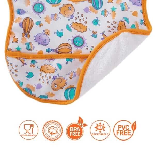 Bibs for Baby, 3-Layers Waterproof Baby Bib Food Catcher with Pocket Bibs - Image 7
